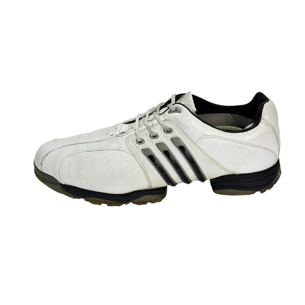 Adidas Tour 360 Golf Shoes Men’s 13 White Black Leather 3D FitFoam Spiked